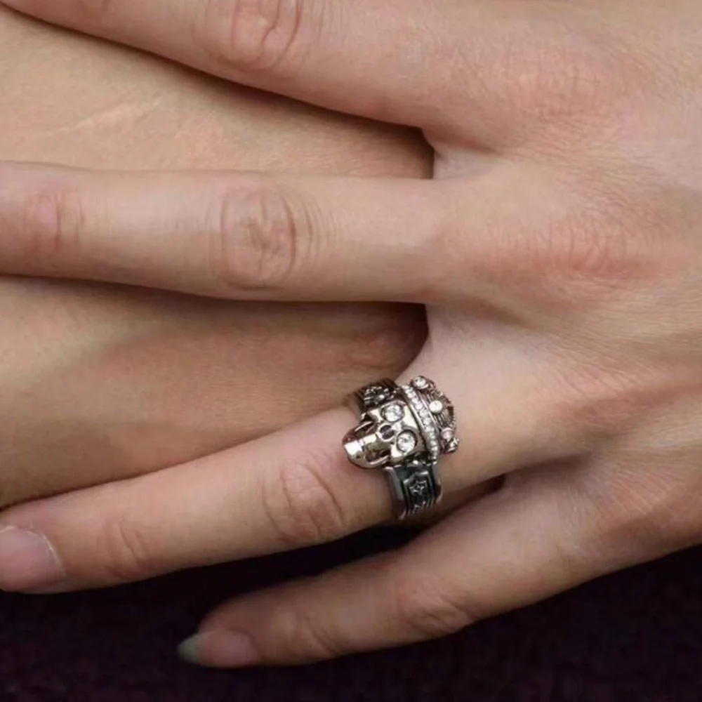 King Skull Ring, Skull Crown Ring, Crowned Skull Ring, Skeleton Ring